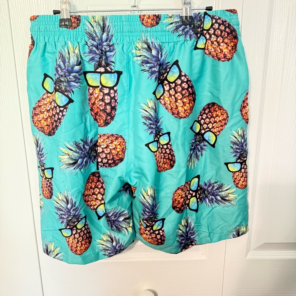 Vibrant Pineapple Print Swim Shorts in Large - Picture 3 of 4